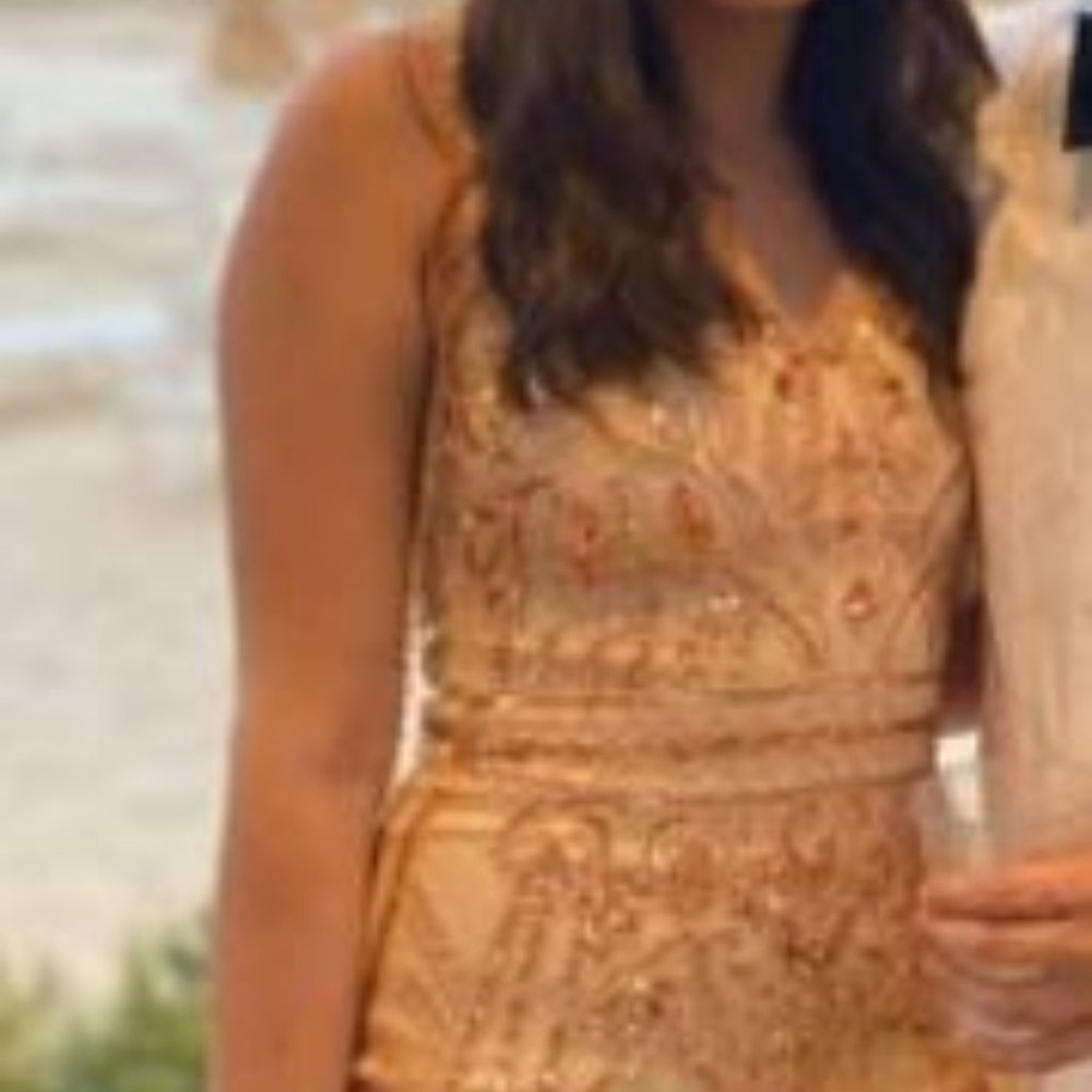 Gold Sequin Maxi Dress (Wedding Guest or Prom!)